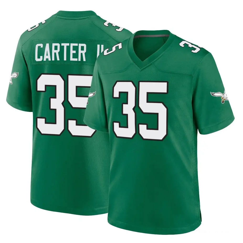 P.Eagles #35 Michael Carter II Player Green Kelly Alternate Home Game PETTCS Stitched Jerseys