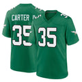 P.Eagles #35 Michael Carter II Player Green Kelly Alternate Home Game PETTCS Stitched Jerseys