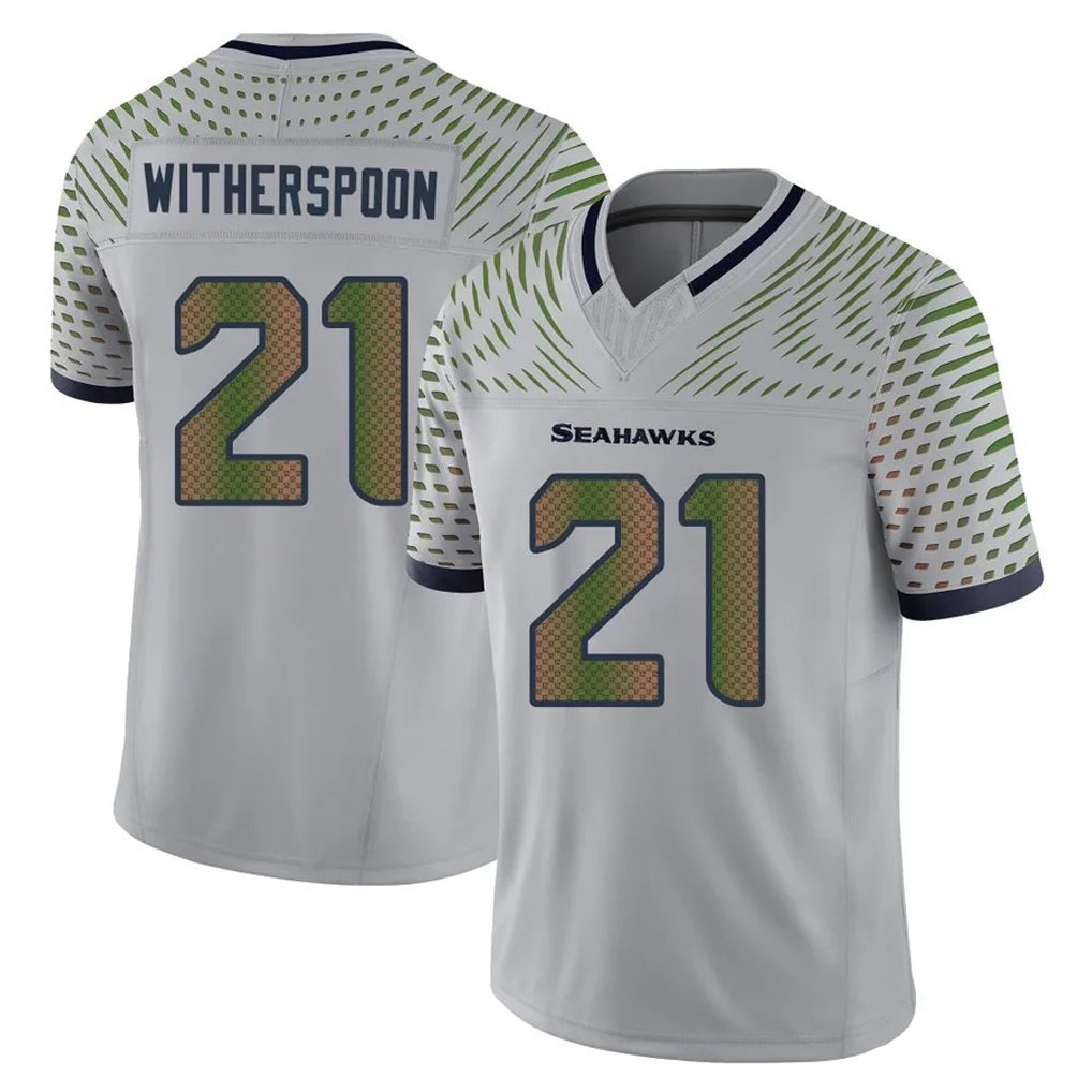 S.Seahawks #21 Devon Witherspoon Player Grey Limited 2025 Rivalries Collection Home Game PETTCS Stitched Jerseys