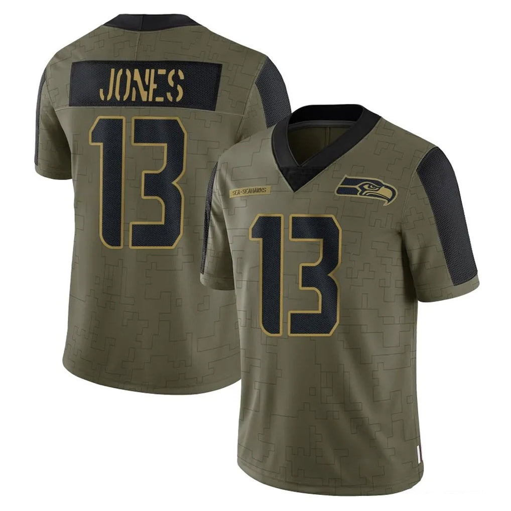 S.Seahawks #13 Ernest Jones IV Player Olive Salute To Service Limited Game PETTCS Stitched Jerseys