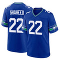 S.Seahawks #22 Rashid Shaheed Player Royal Throwback Home Game PETTCS Stitched Jerseys