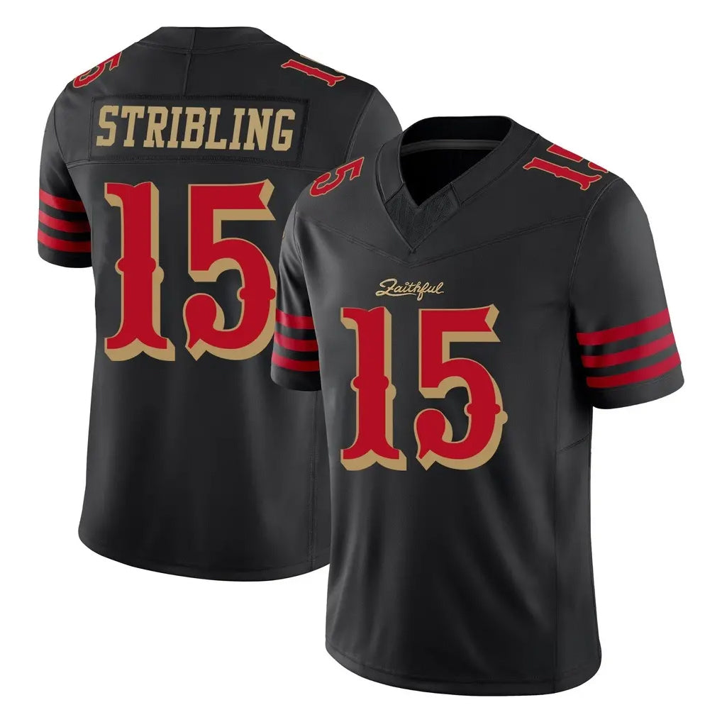 SF.49ers #15 De'Zhaun Stribling Player Black Limited Rivalries Collection Home Game PETTCS Stitched Jerseys