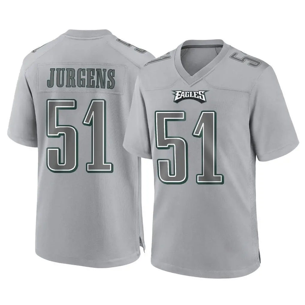 P.Eagles #51 Cam Jurgens Player Gray Atmosphere Fashion Home Game PETTCS Stitched Jerseys