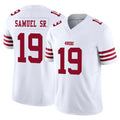SF.49ers #19 Deebo Samuel Sr. Player White Limited Vapor F.U.S.E. Home Game PETTCS Stitched Jerseys