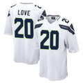S.Seahawks #20 Julian Love Player White Home Game PETTCS Stitched Jerseys