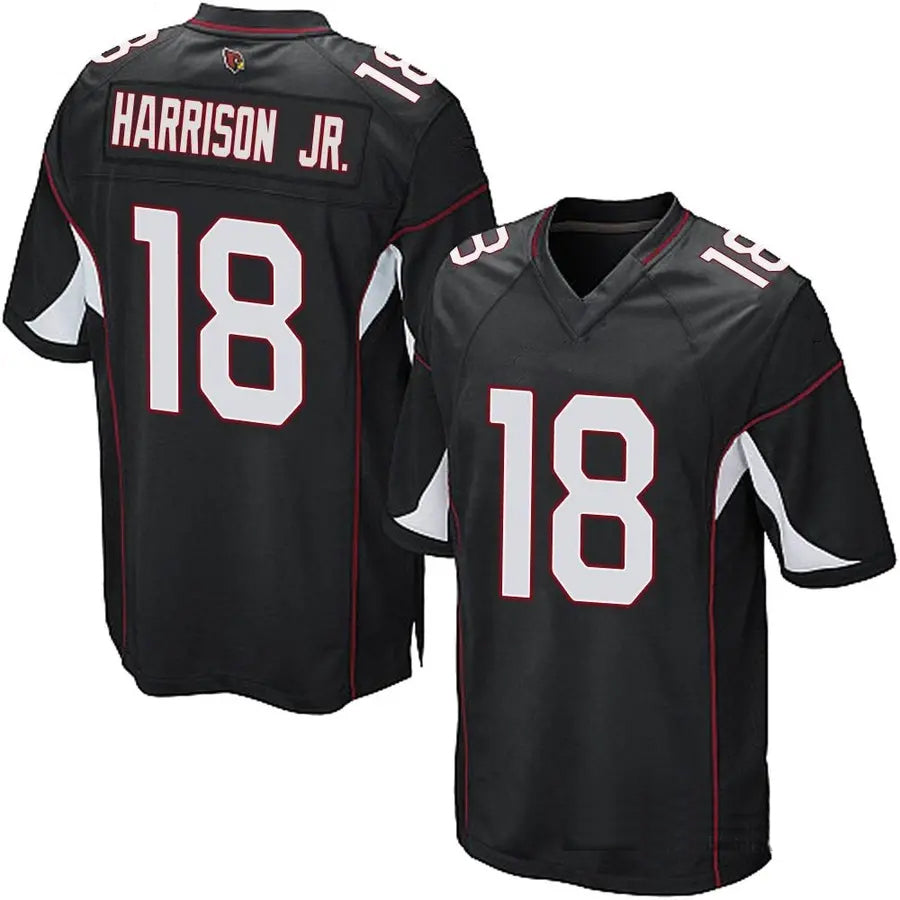 A.Cardinals #18 Marvin Harrison Jr. Player Black Game PETTCS Stitched Jerseys