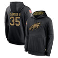 P.Eagles #35 Michael Carter II Player Black Salute to Service Hoodies Limited Game PETTCS Stitched Jerseys