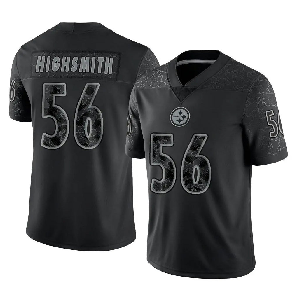 P.Steelers #56 Alex Highsmith Player Black Reflective Limited Home Game PETTCS Stitched Jerseys