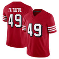 SF.49ers #49 The Faithful Player Red Limited Alternate Vapor F.U.S.E. Home Game PETTCS Stitched Jerseys