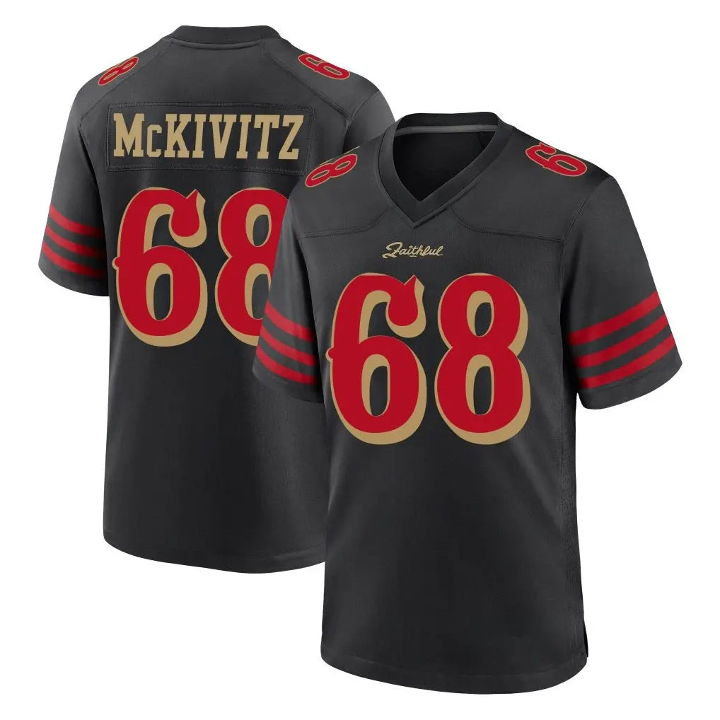 SF.49ers #68 Colton McKivitz Player Black Rivalries Collection Home Game PETTCS Stitched Jerseys