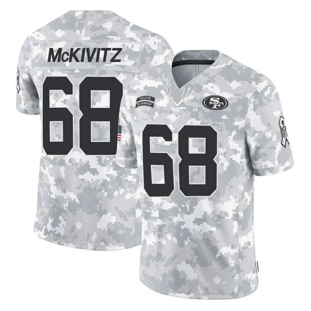 SF.49ers #68 Colton McKivitz Player Arctic Camo Limited Salute To Service Home Game PETTCS Stitched Jerseys