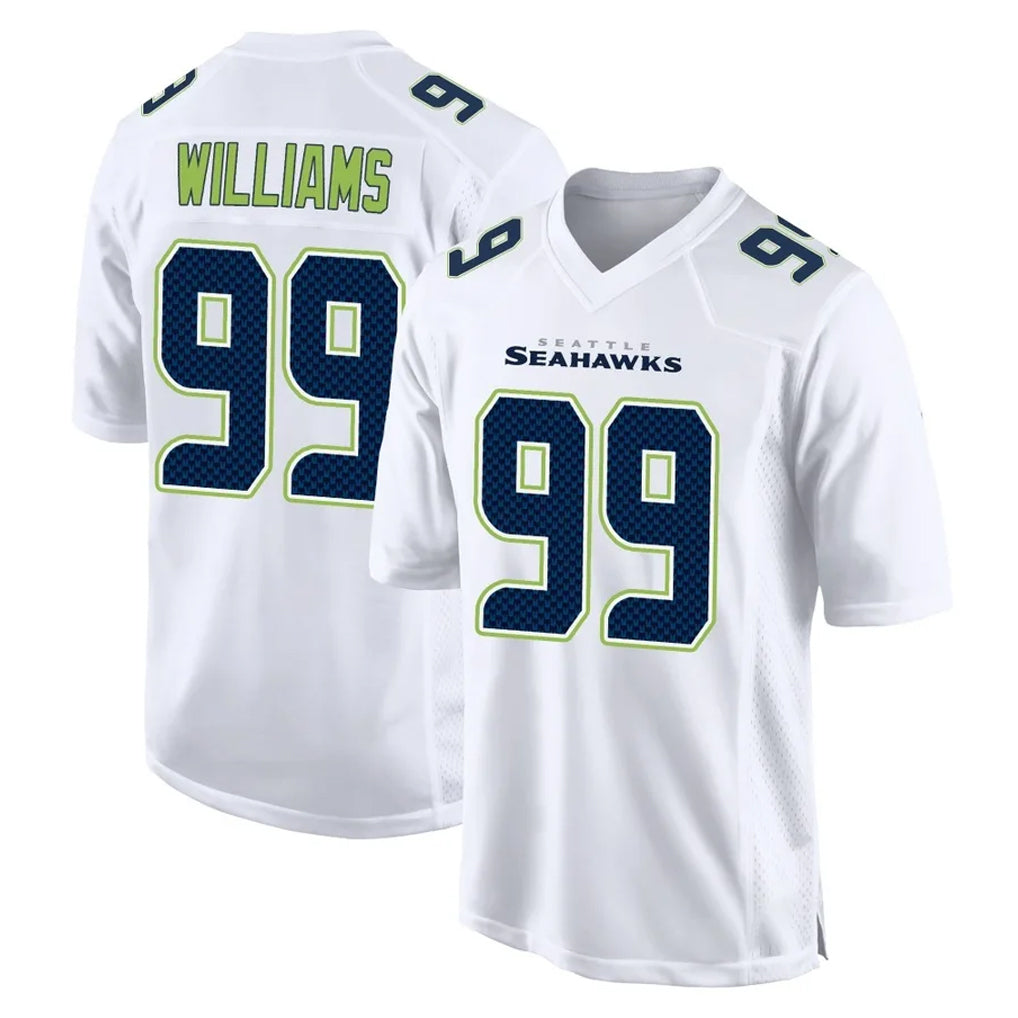 S.Seahawks #99 Leonard Williams Player White Tundra Fashion Home Game PETTCS Stitched Jerseys