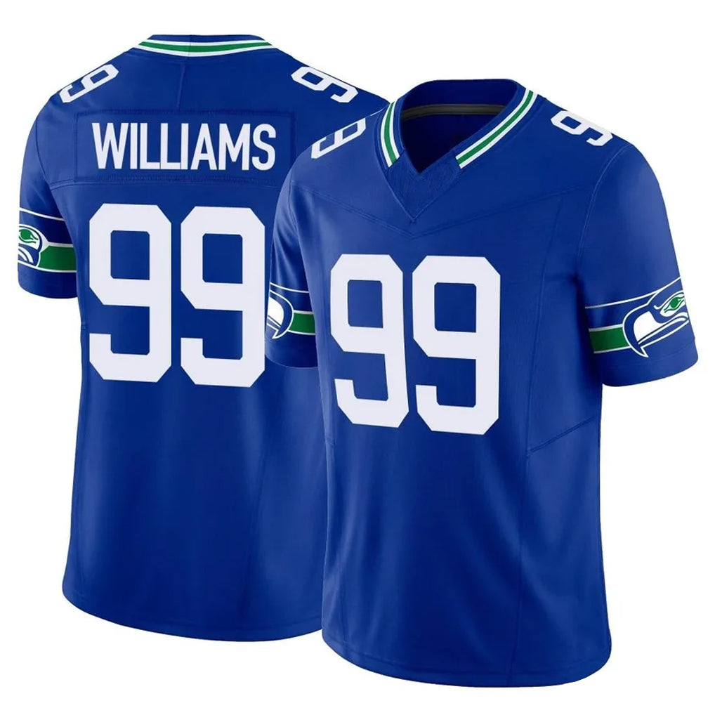 S.Seahawks #99 Leonard Williams Player Royal Limited Throwback Vapor F.U.S.E. Home Game PETTCS Stitched Jerseys