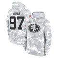 SF.49ers #97 Nick Bosa Player Arctic Camo Limited Salute to Service Pullover Hoodies Game PETTCS Stitched Jerseys