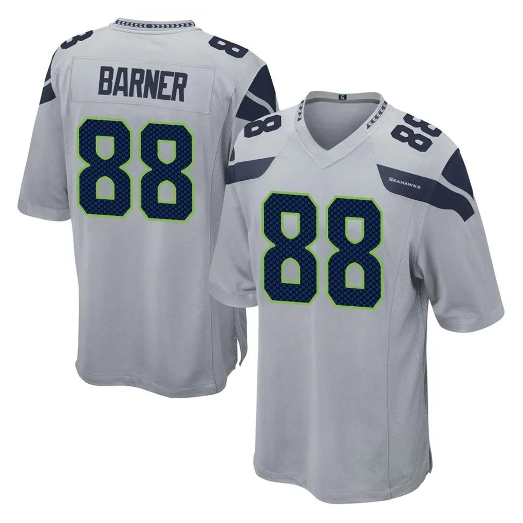 S.Seahawks #88 AJ Barner Player Gray Home Game PETTCS Stitched Jerseys