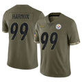 P.Steelers #99 Derrick Harmon Player Olive Limited Salute To Service Home Game PETTCS Stitched Jerseys