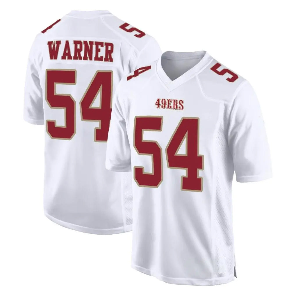 SF.49ers #54 Fred Warner Player White Fashion Home Game PETTCS Stitched Jerseys