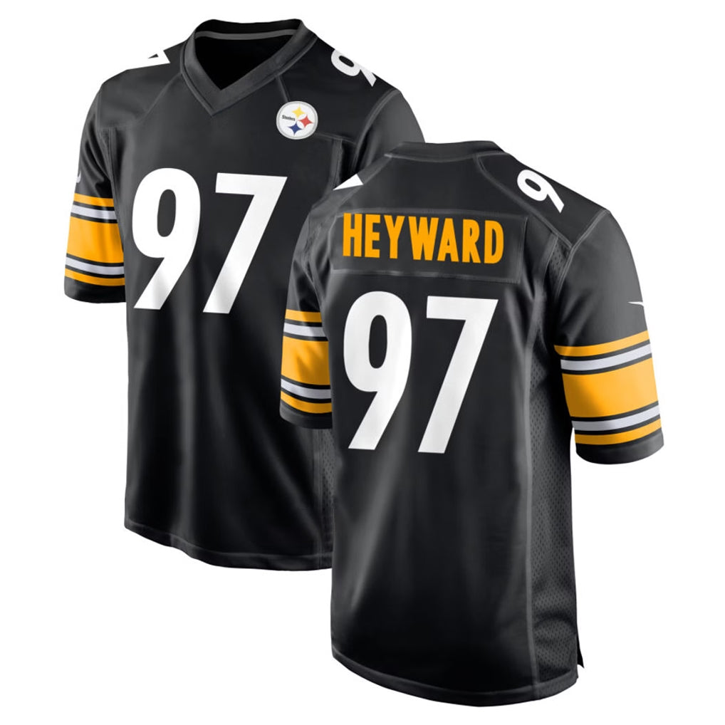 P.Steelers #97 Cameron Heyward Player Black Home Game PETTCS Stitched Jerseys