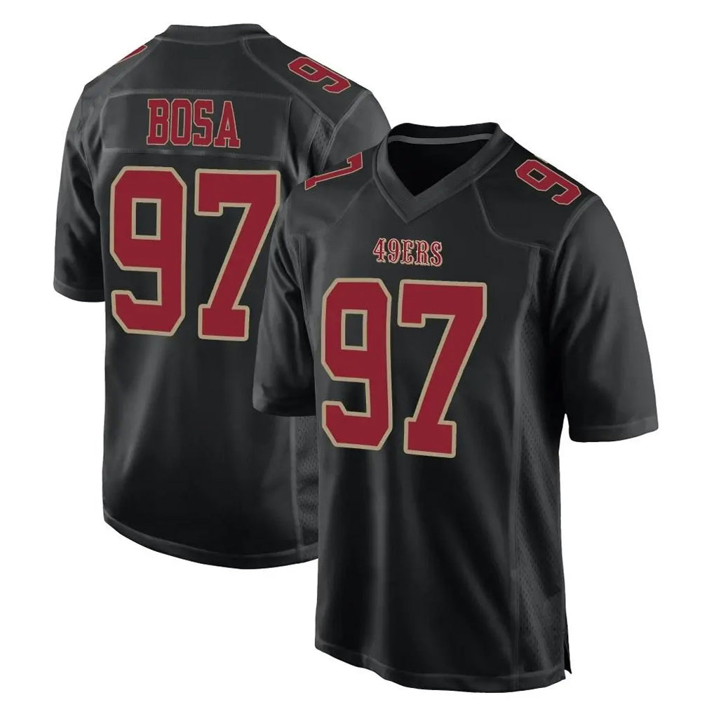 SF.49ers #97 Nick Bosa Player Black Fashion Home Game PETTCS Stitched Jerseys