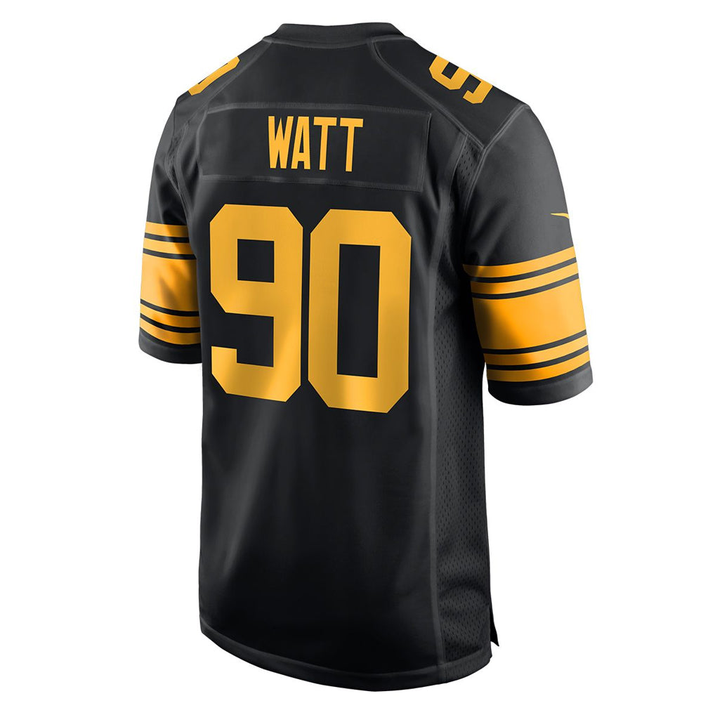 P.Steelers #90 T.J. Watt Player Black Color Rush Home Game PETTCS Stitched Jerseys