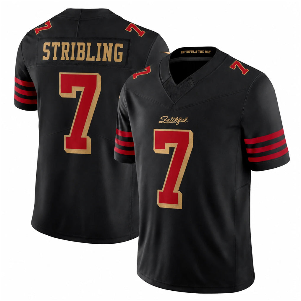 SF.49ers #7 De'Zhaun Stribling Player Black Limited Rivalries Collection Home Game PETTCS Stitched Jerseys