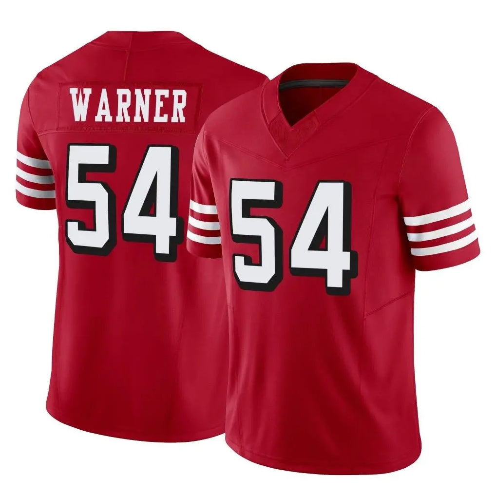 SF.49ers #54 Fred Warner Player Red Limited Alternate Vapor F.U.S.E. Home Game PETTCS Stitched Jerseys