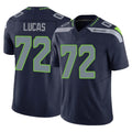 S.Seahawks #72 Abraham Lucas Player Navy Limited Vapor F.U.S.E. Home Game PETTCS Stitched Jerseys