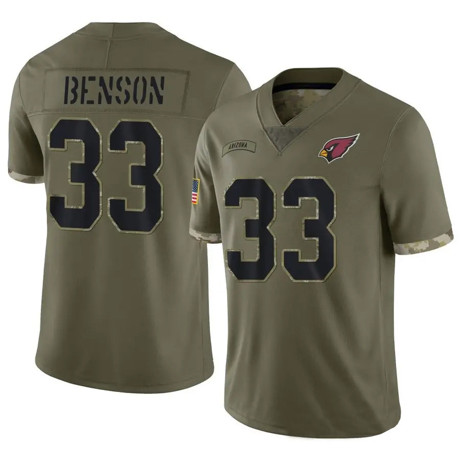 A.Cardinals #33 Trey Benson Player Olive Salute To Service Limited Game PETTCS Stitched Jerseys