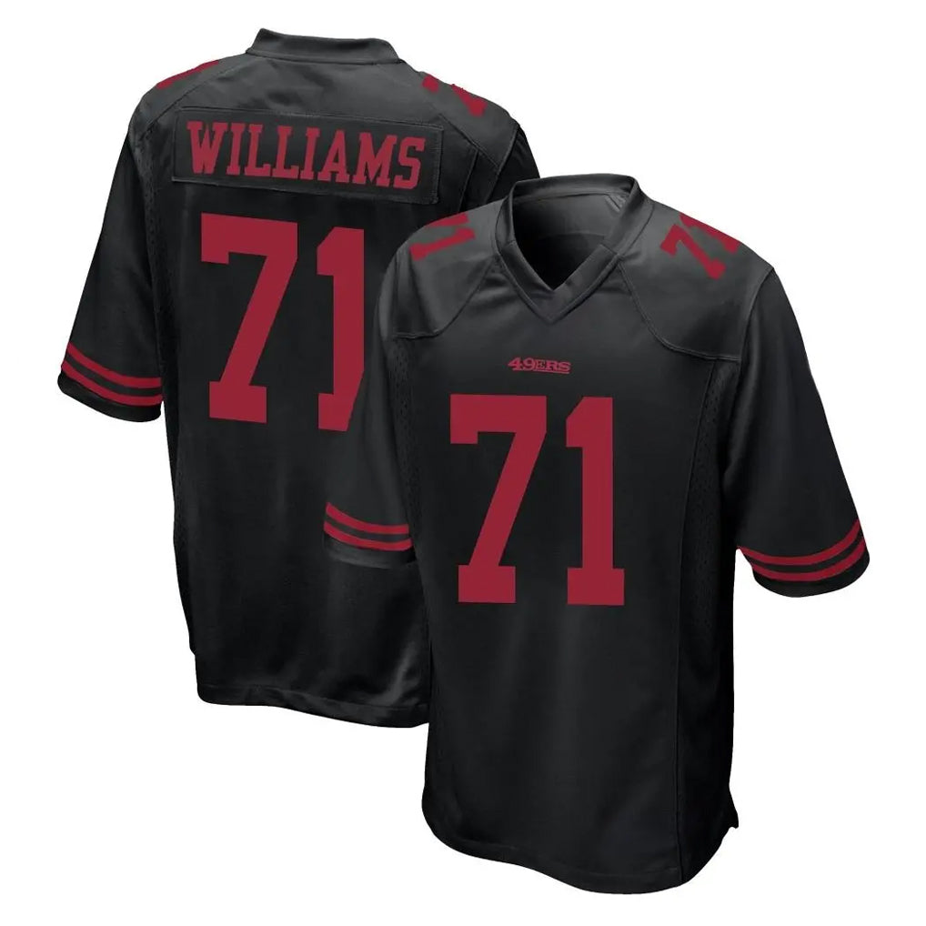 SF.49ers #71 Trent Williams Player Black Alternate Home Game PETTCS Stitched Jerseys