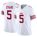 SF.49ers #5 Mike Evans Player White Limited Vapor F.U.S.E. Home Game PETTCS Stitched Jerseys