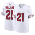 A.Cardinals #21 Garrett Williams Player White Home Game PETTCS Stitched Jerseys