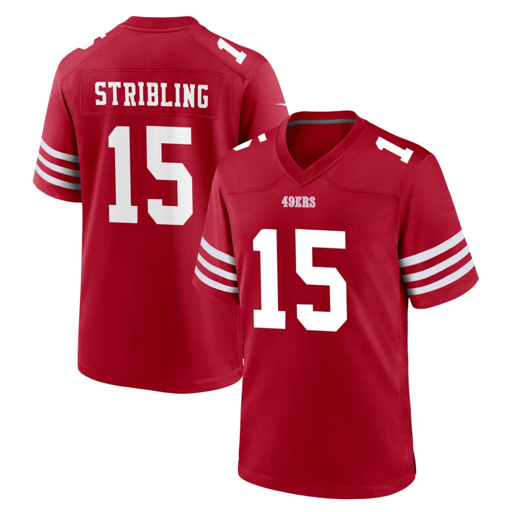 SF.49ers #15 De'Zhaun Stribling Player Red Game Home PETTCS Stitched Jerseys