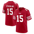 SF.49ers #15 De'Zhaun Stribling Player Red Game Home PETTCS Stitched Jerseys