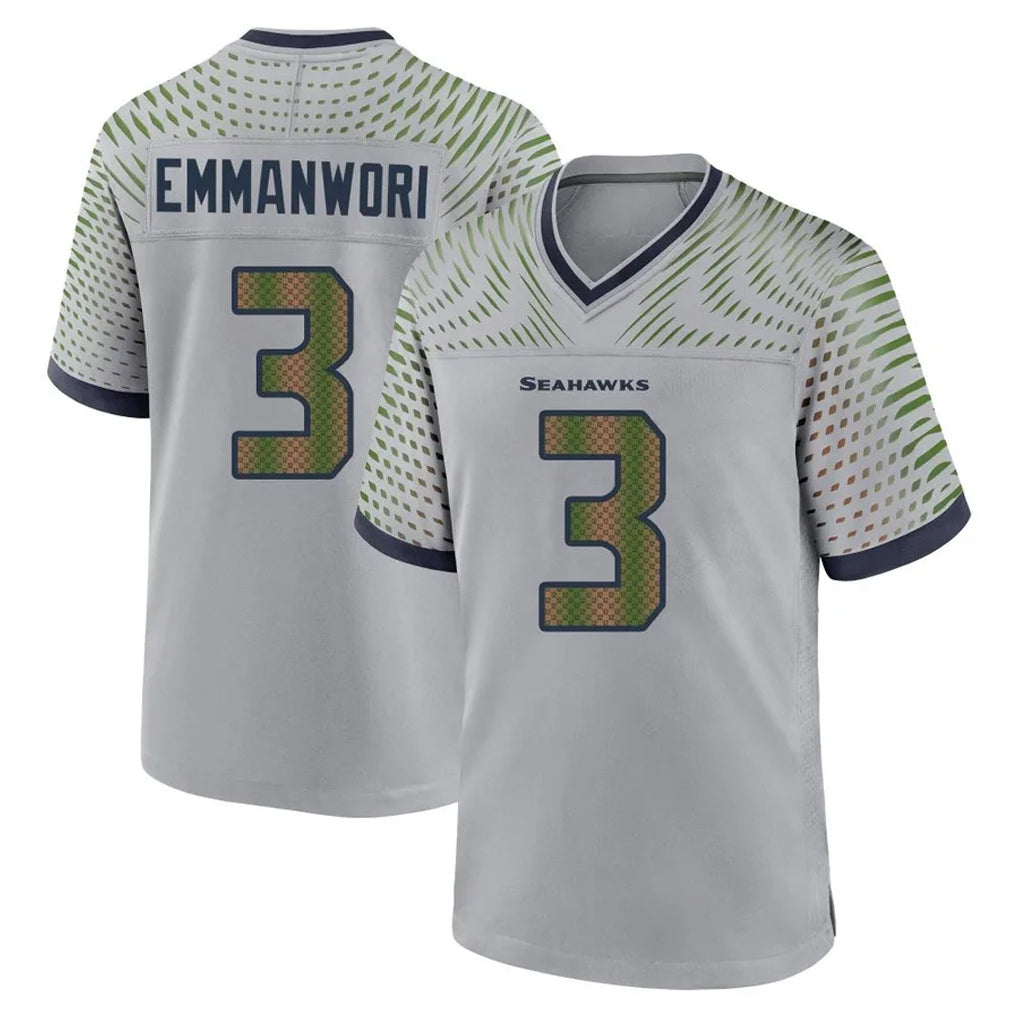 S.Seahawks #3 Nick Emmanwori Player Grey 2025 Rivalries Collection Home Game PETTCS Stitched Jerseys