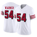 SF.49ers #54 Fred Warner Player White Limited Alternate Vapor F.U.S.E. Home Game PETTCS Stitched Jerseys