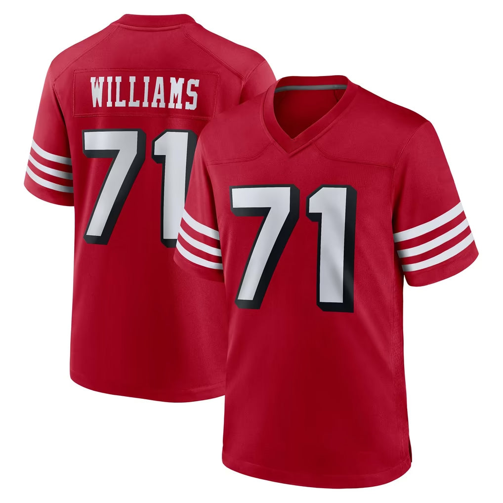 SF.49ers #71 Trent Williams Player Red Limited Alternate Home Game PETTCS Stitched Jerseys