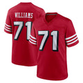 SF.49ers #71 Trent Williams Player Red Limited Alternate Home Game PETTCS Stitched Jerseys