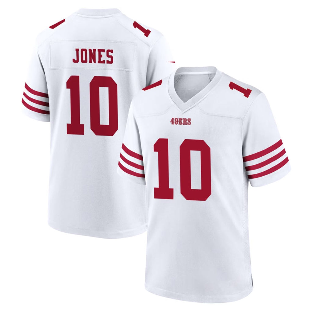 SF.49ers #10 Mac Jones Player White Game Home PETTCS Stitched Jerseys