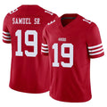 SF.49ers #19 Deebo Samuel Sr. Player Red Limited Vapor F.U.S.E. Home Game PETTCS Stitched Jerseys
