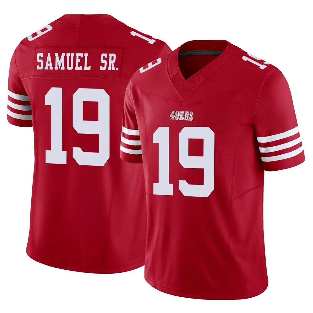 SF.49ers #19 Deebo Samuel Sr. Player Red Limited Vapor F.U.S.E. Home Game PETTCS Stitched Jerseys