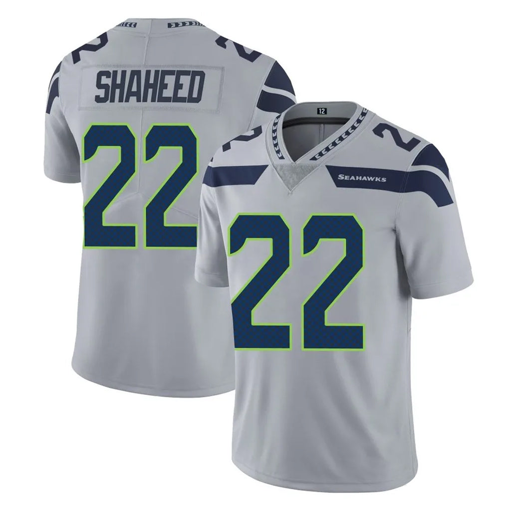 S.Seahawks #22 Rashid Shaheed Player Gray Limited Vapor Untouchable Home Game PETTCS Stitched Jerseys
