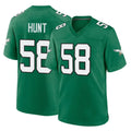 P.Eagles #58 Jalyx Hunt Player Green Kelly Alternate Home Game PETTCS Stitched Jerseys