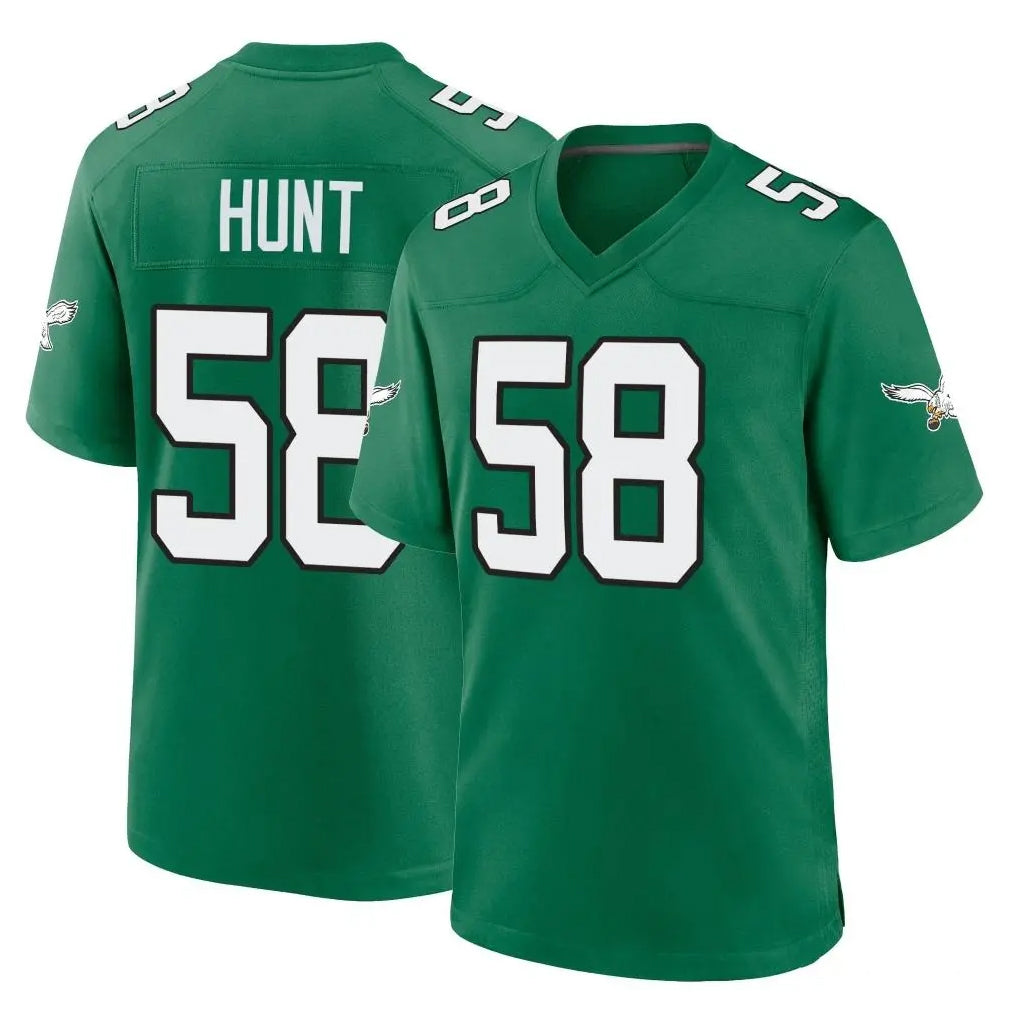 P.Eagles #58 Jalyx Hunt Player Green Kelly Alternate Home Game PETTCS Stitched Jerseys