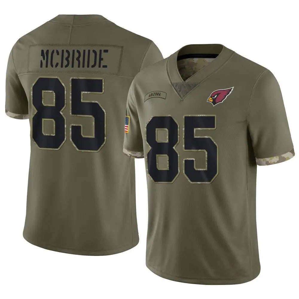 A.Cardinals #85 Trey McBride Player Olive Salute to Service Limited PETTCS Stitched Jerseys