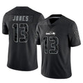S.Seahawks #13 Ernest Jones IV Player Black Limited Reflective Home Game PETTCS Stitched Jerseys
