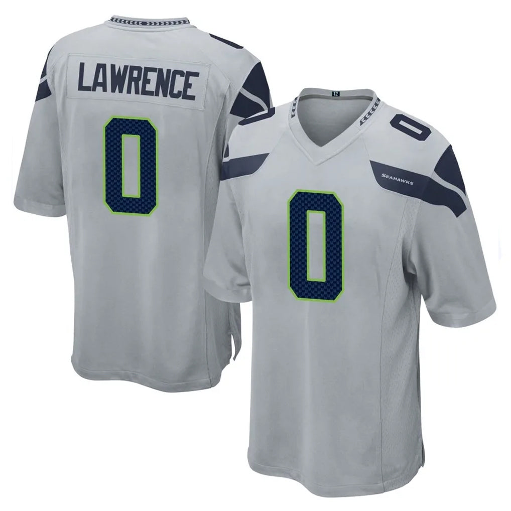 S.Seahawks #0 DeMarcus Lawrence Player Gray Home Game PETTCS Stitched Jerseys