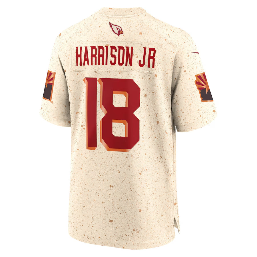 A.Cardinals #18 Marvin Harrison Jr. Player Cream Rivalries Collection Game PETTCS Stitched Jerseys