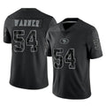 SF.49ers #54 Fred Warner Player Black Limited Reflective Home Game PETTCS Stitched Jerseys
