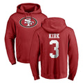 SF.49ers #3 Christian Kirk Player Red LOGO Pullover Hoodies Home Game PETTCS Stitched Jerseys