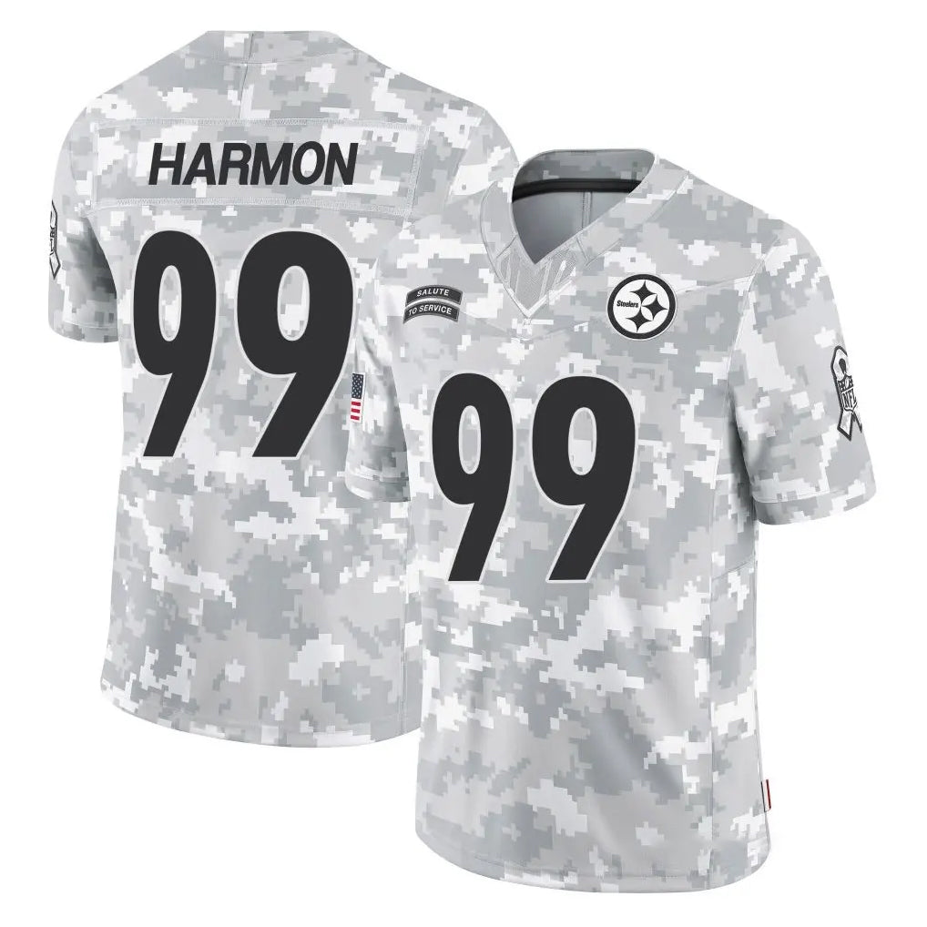 P.Steelers #99 Derrick Harmon Player Arctic Camo Limited Salute To Service Home Game PETTCS Stitched Jerseys